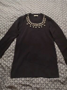 Burberry Black Knit Crewneck Sweater Dress Top